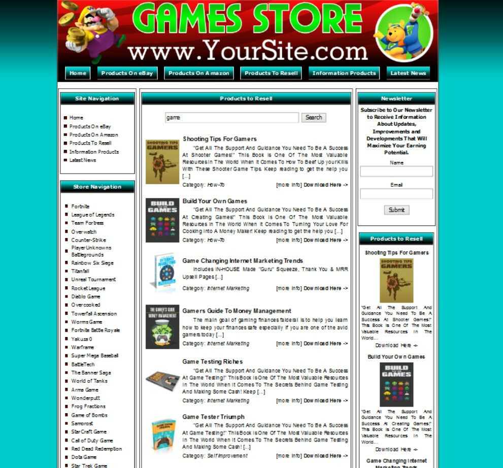 VIDEO GAMES STORE Ecommerce Website for Sale
