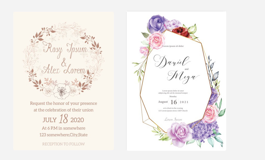 Wedding Invitation Templates 1300 High Quality Vector & jpg Fully Editable