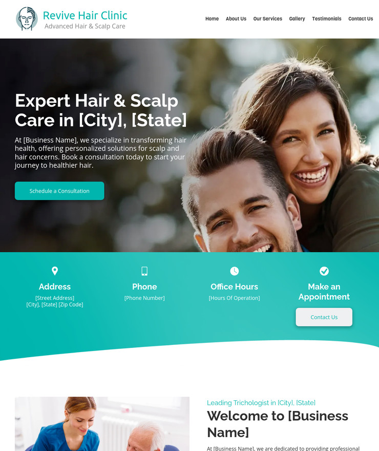 Trichology & Hair Loss Customized Business Website *SEE FULL DESCRIPTION*