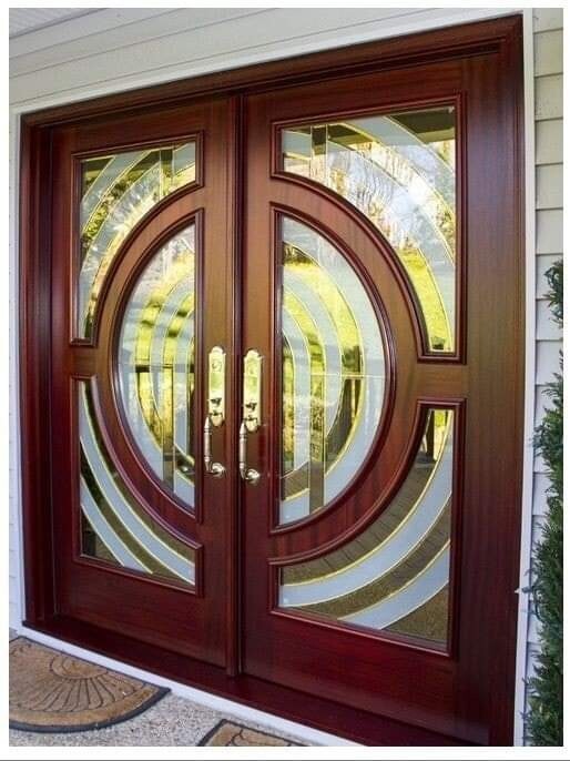 Residential front door ideas, 2 panel plank cherry, mohogany and more designs