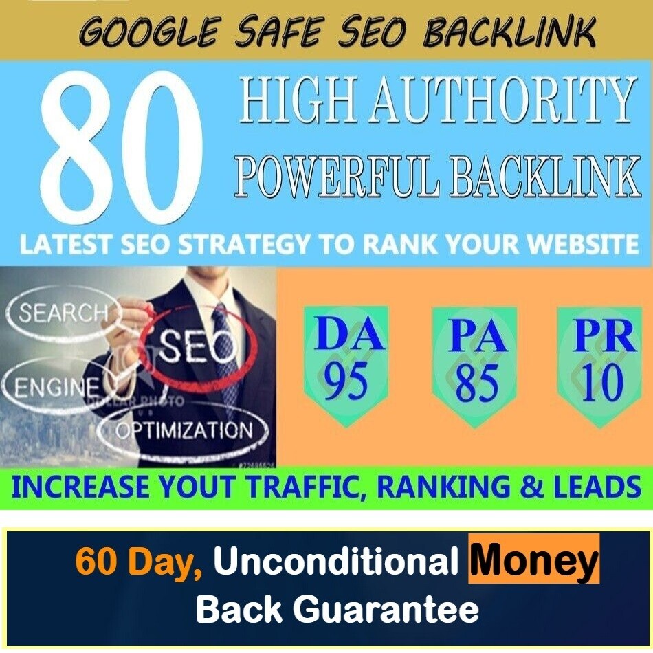 80 UNIQUE DA95 Authority Backlinks (Whitehat SEO)