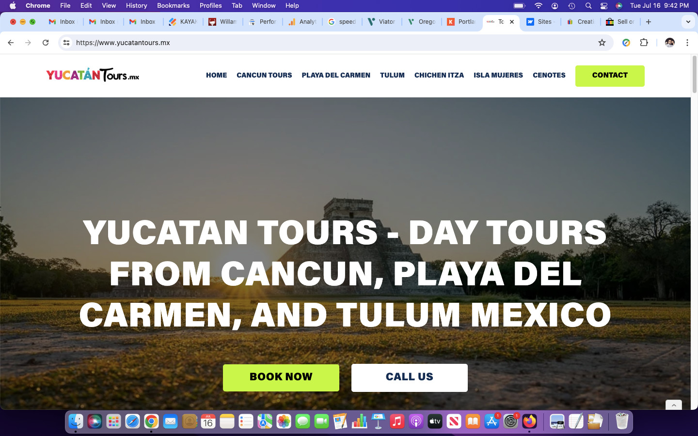 Cancun and Yucatan Mexico Tours Website internet businesses Top Domain for sale
