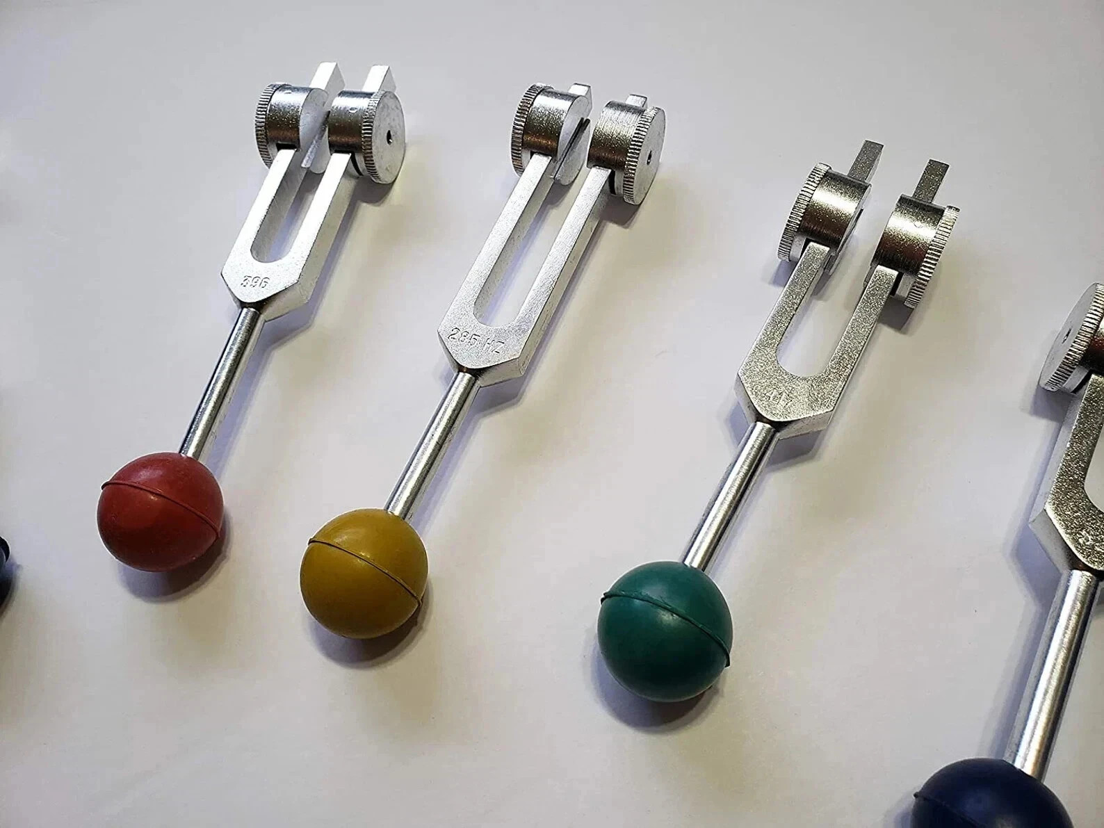 Solfeggio Tuning Forks Weighted Set of 9 with Color Removable Balls for Healing