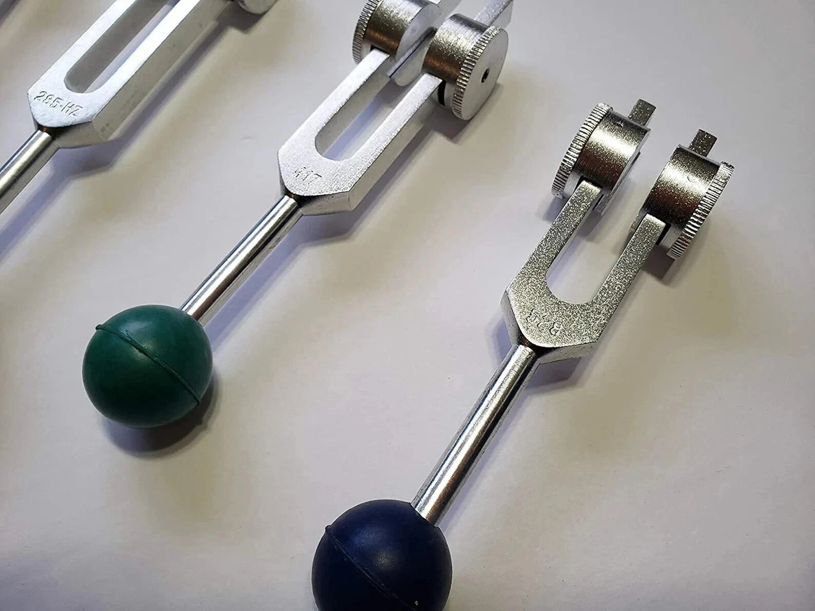 Solfeggio Tuning Forks Weighted Set of 9 with Color Removable Balls for Healing