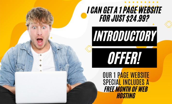 1 PAGE PROFESSIONAL WEBSITE DESIGN FOR PERSONAL / BUSINESS WITH 1 MO WEBHOSTING