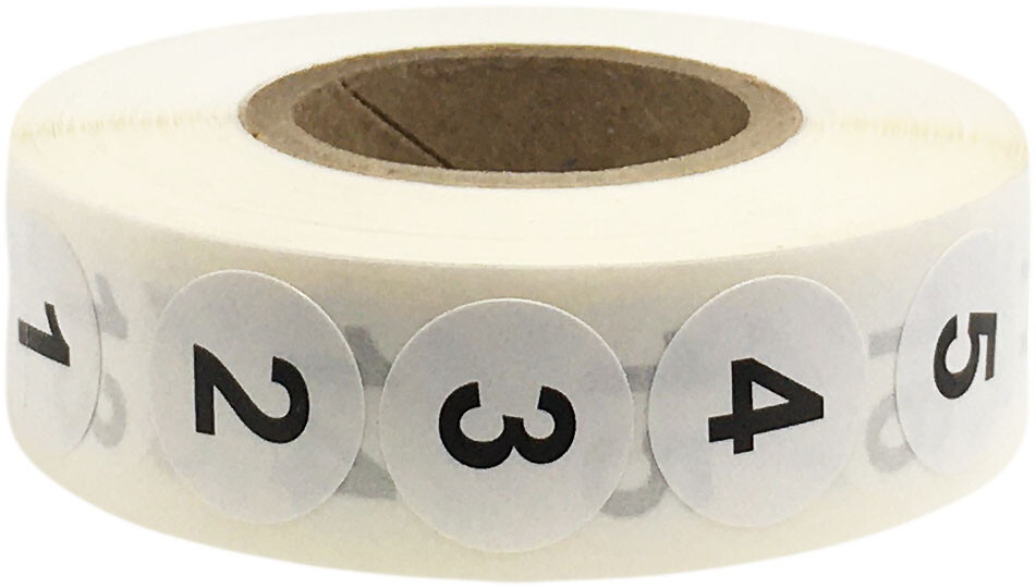 Consecutive Numbers 1-100 Labels | .5″ Round | 10 Sets of 1-100 | 1000 Pack