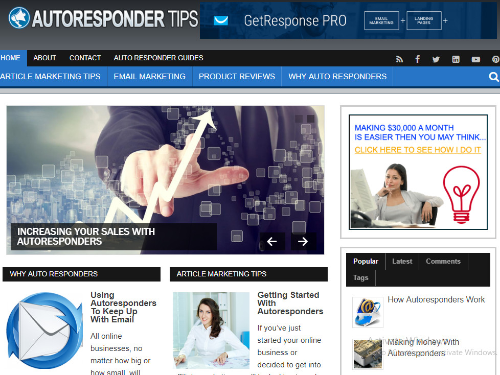 Autoresponder Blog website Affiliate Income Free Hosting / Setup