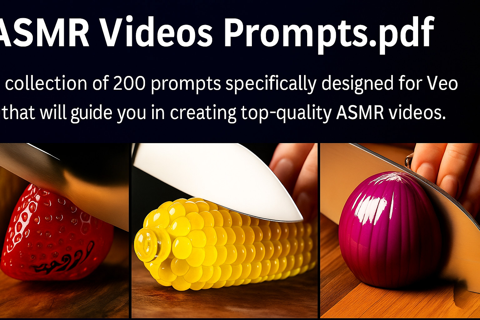 200 Viral AI ASMR Prompts – Glass Cutting Style