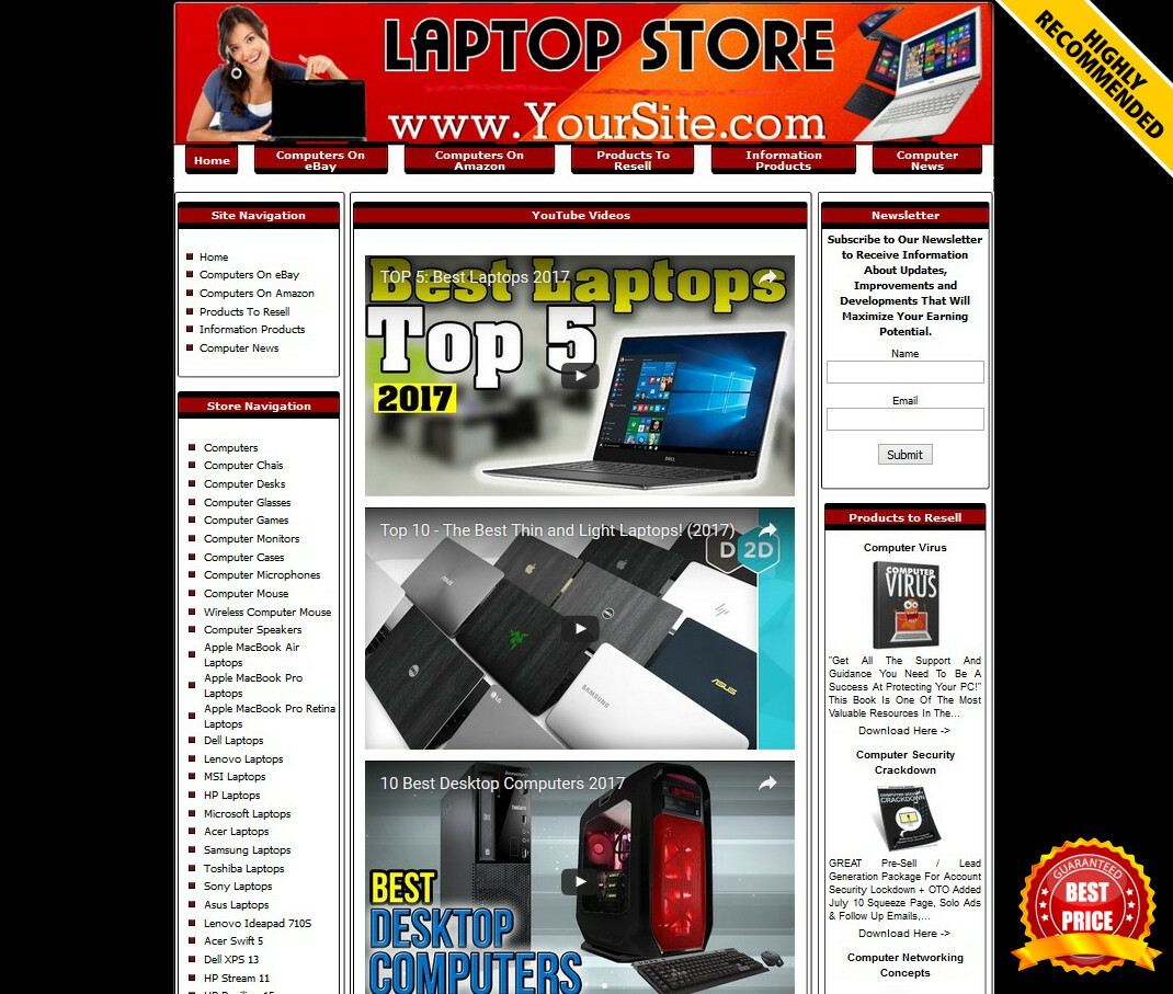 LAPTOP STORE Business Website Sale