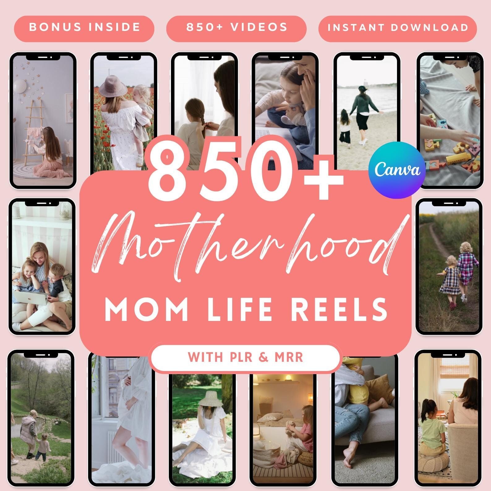 850+ Faceless Motherhood Reels Bundle with MRR