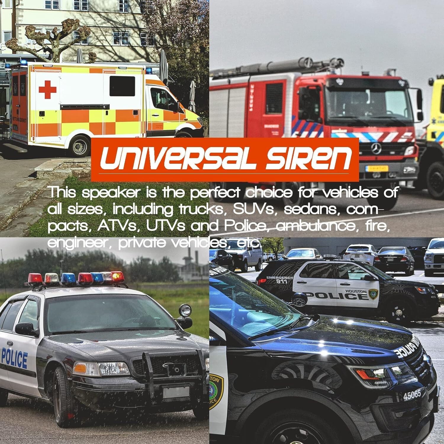 200W Compact High-Performance PA Siren Horn Speaker for Police Car Ambulance