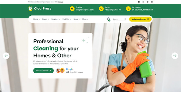 Cleaning Service Websites Design for Sale with / for 1 month Web Hosting