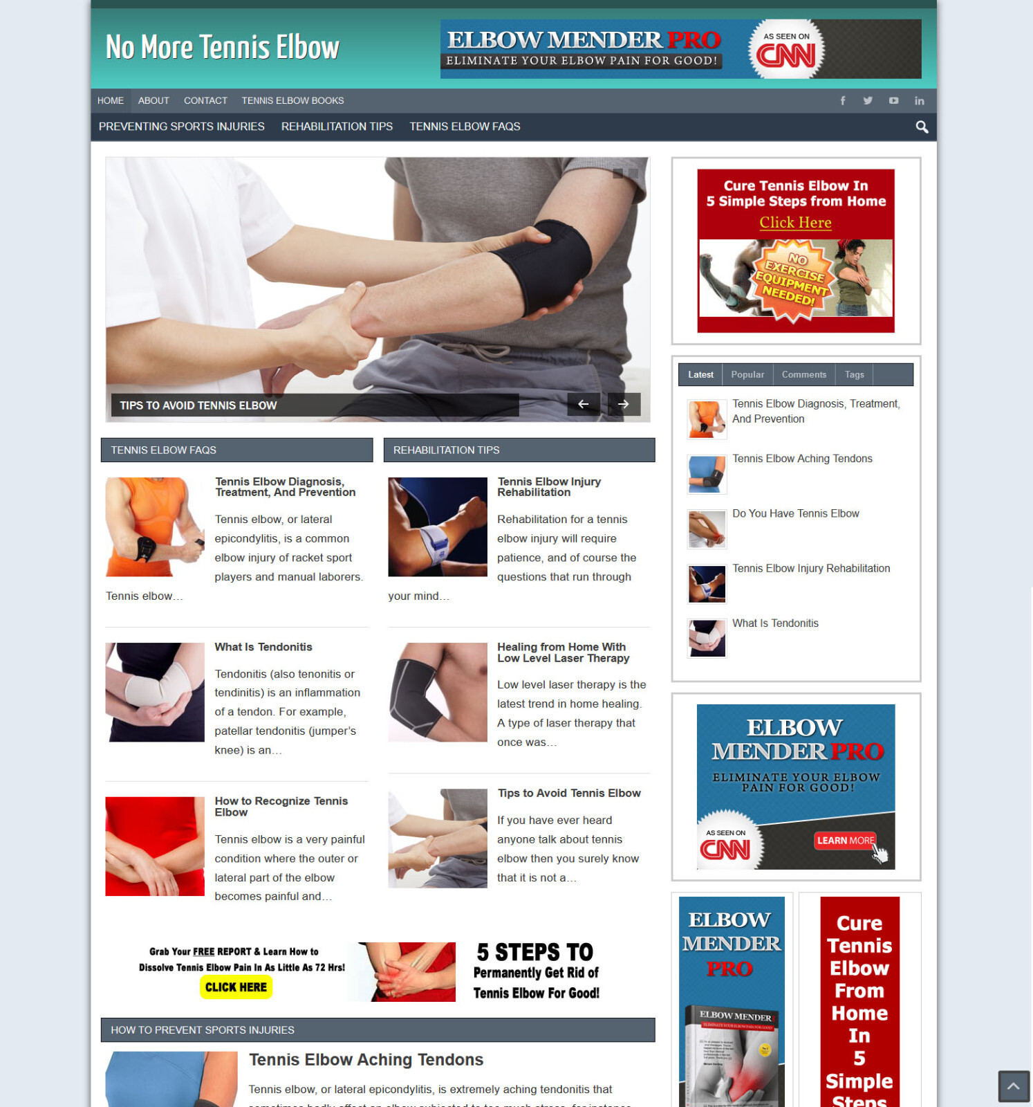 Turnkey Tennis Elbow Treatment Blog Website + Free Installation