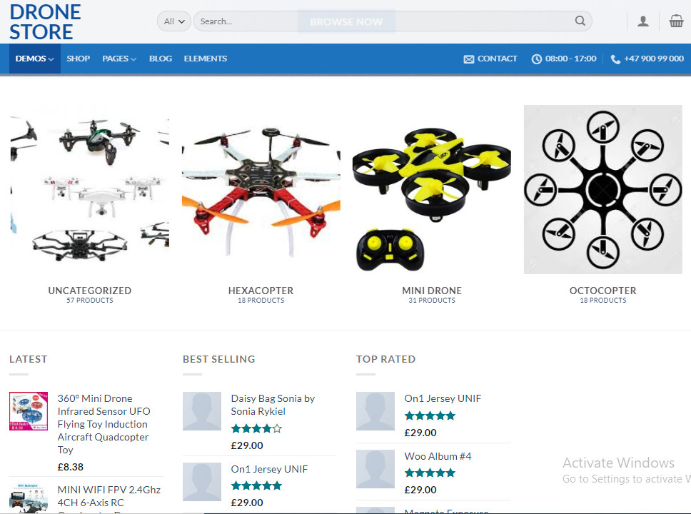 Flying Drones Store Turnkey Dropshipping Readymade Website Free hosting & set up