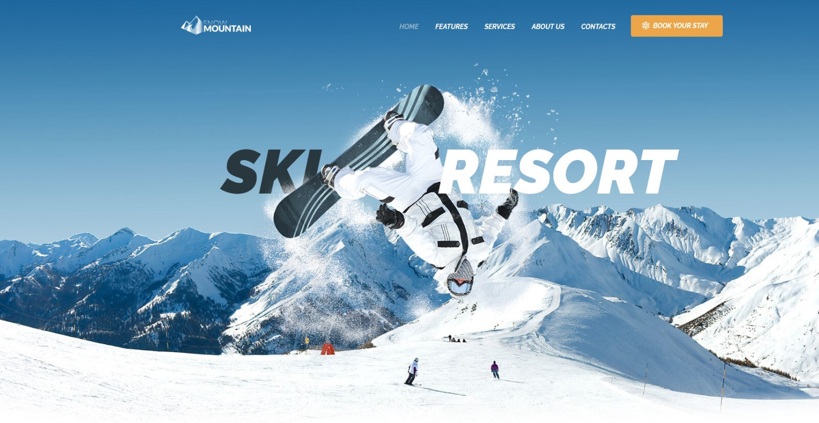 Beautiful Ski Resort & Snowboard School WP – Snow Mountain ⭐GPL⭐