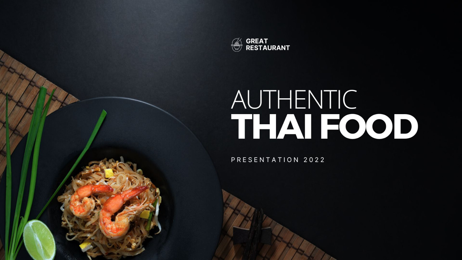 Website Landing Pages- Black Modern Thai Food Presentation- Restaurant Authentic