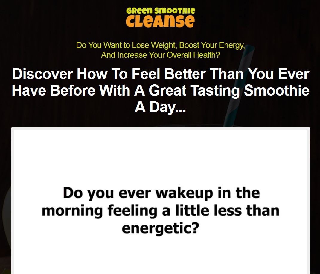 Green Smoothie Cleanse Business For Sale w/ Software & Audio Video Upsell