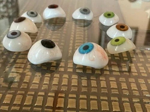 Vintage Human Prosthetic Eye ~ Antique Artificial Mix Eye Set Of 10 Pcs