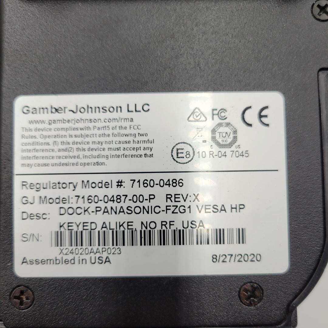 GAMBLER – JOHNSON 7160-0486 PANASONIC TOUGHBOOK DOCKING & RAM MOUNT RMR-176-1