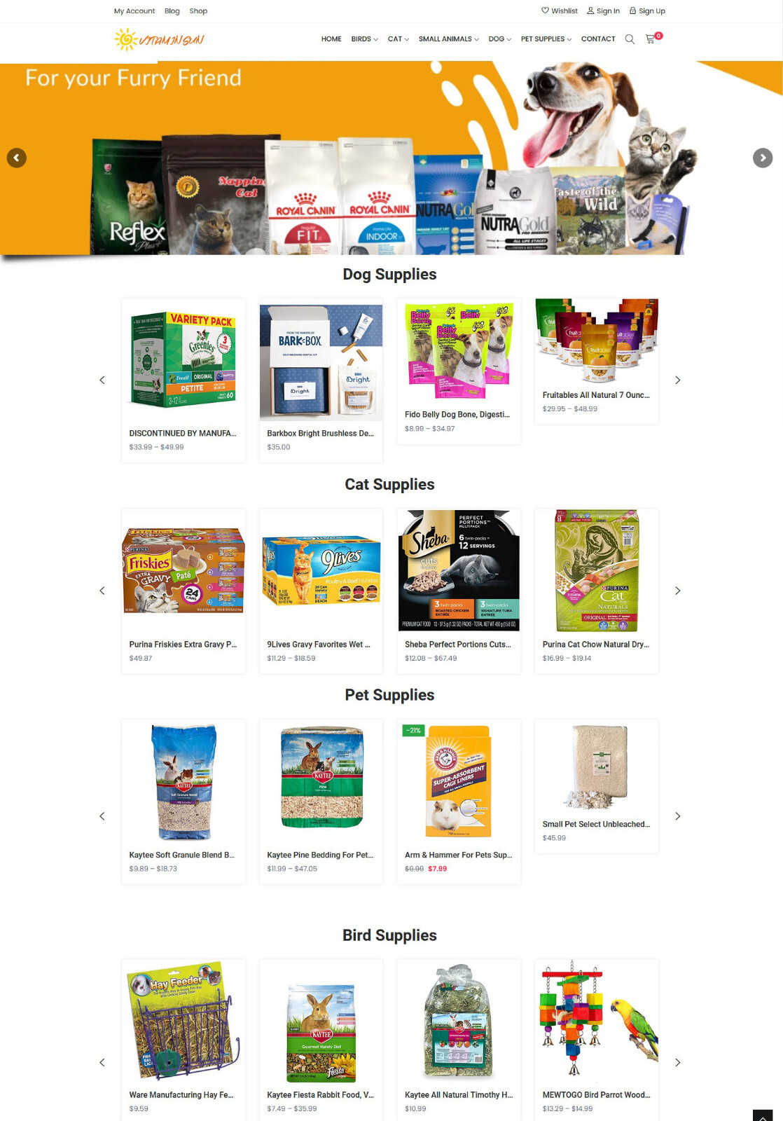Pet Care Products Store Website, eCommerce + Amazon Affiliate/DropShip