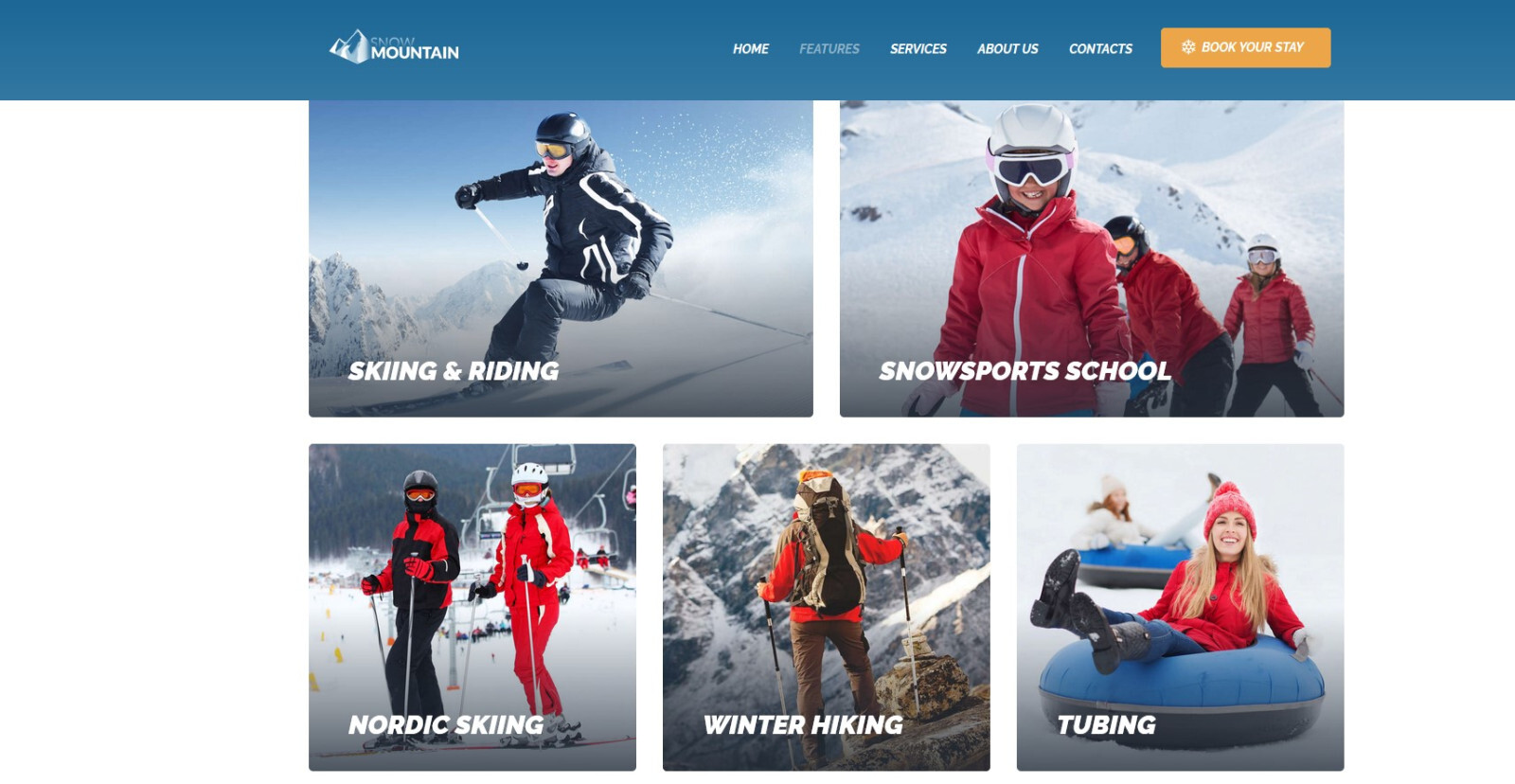 Beautiful Ski Resort & Snowboard School WP – Snow Mountain ⭐GPL⭐