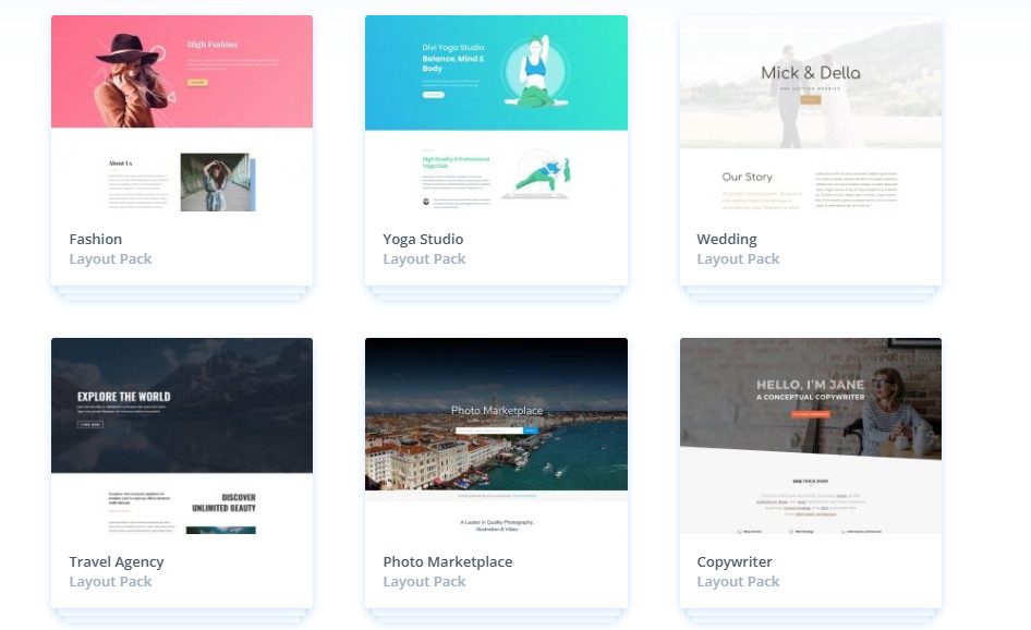 Huge Collection WordPress Divi Templates Themes Layouts Builder Elegant Extra