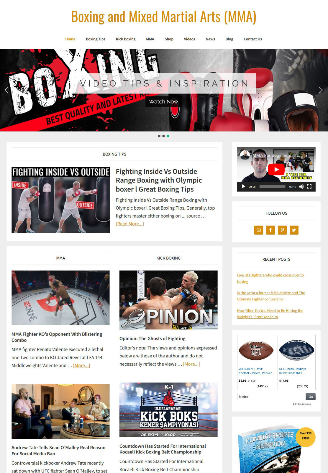 Boxing Videos Blog Website – Free Installation + Hosting