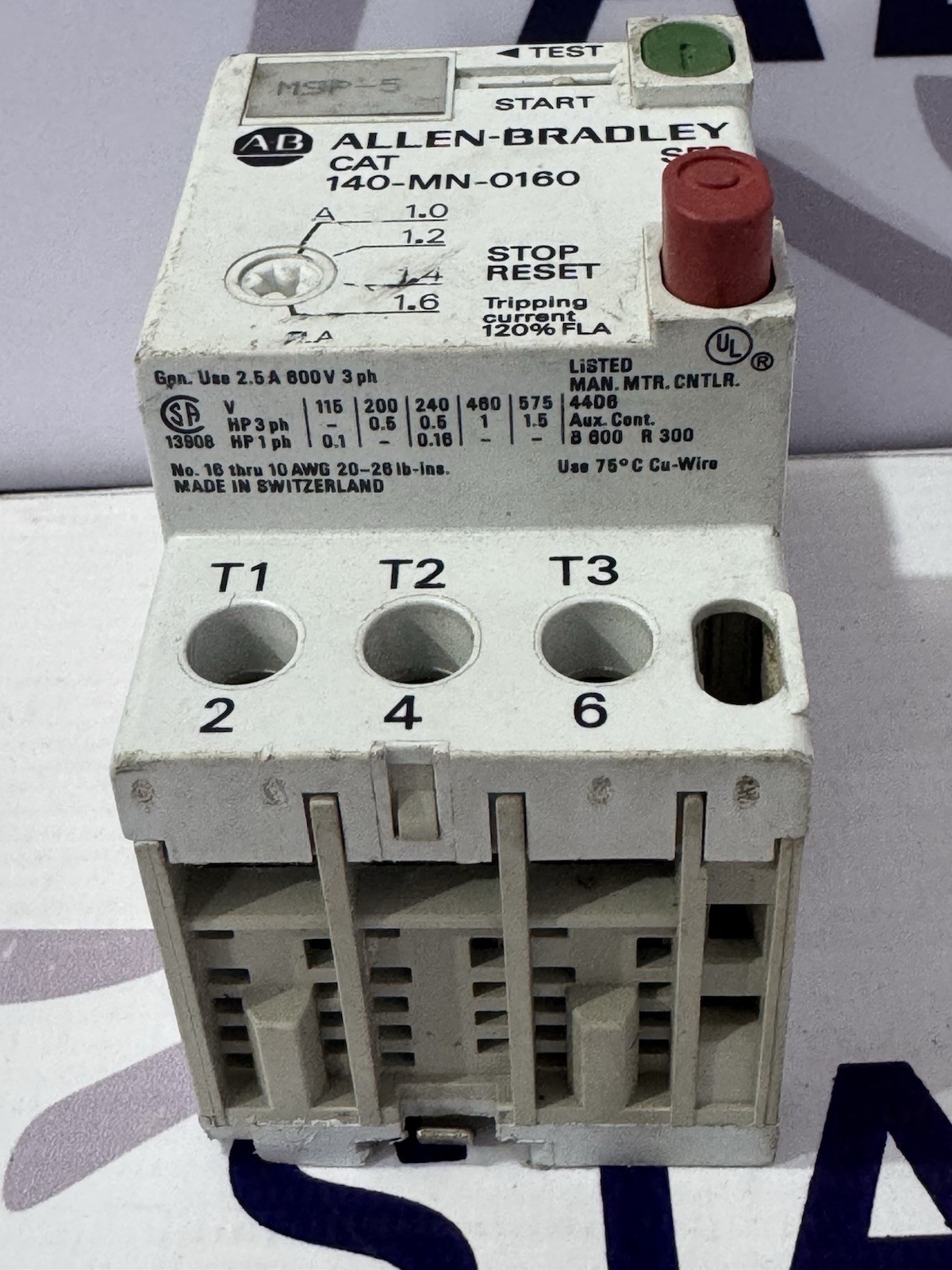 ALLEN-BRADLEY CAT 140-MN-0630 MOTOR STARTER