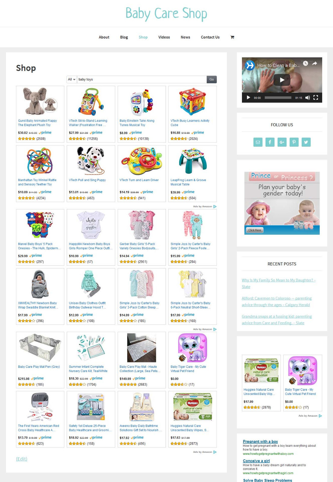 [NEW DESIGN] * BABY CARE STORE * blog website business for sale AUTO CONTENT