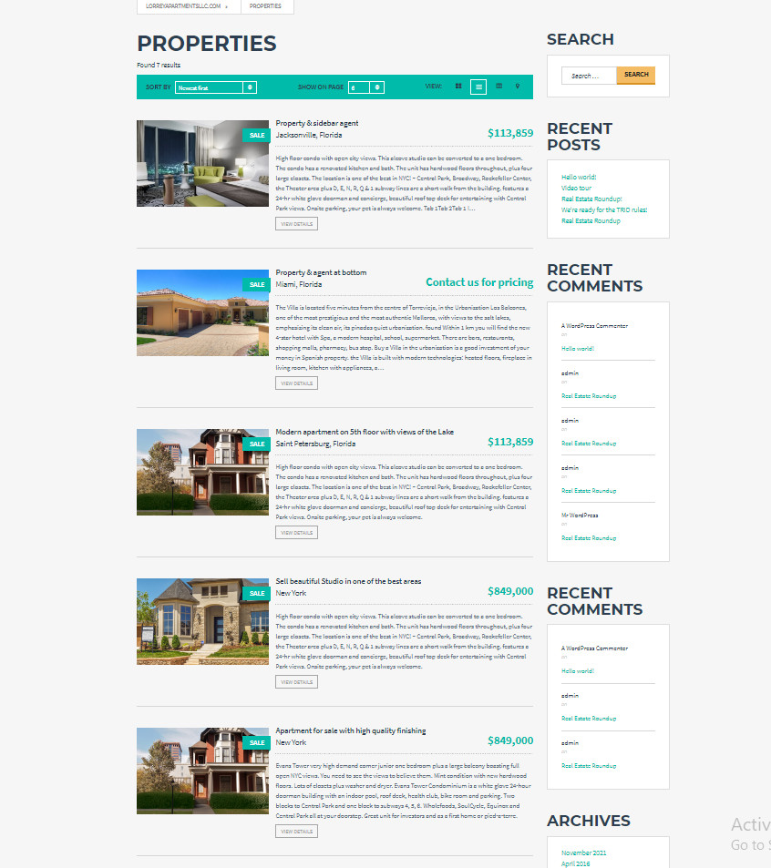 New Modern Real Estate / Property Website / Free Hosting / Setup