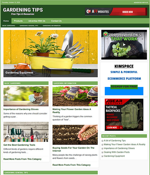 GARDENING GUIDE Website Business For Sale – Work From Home Internet Business