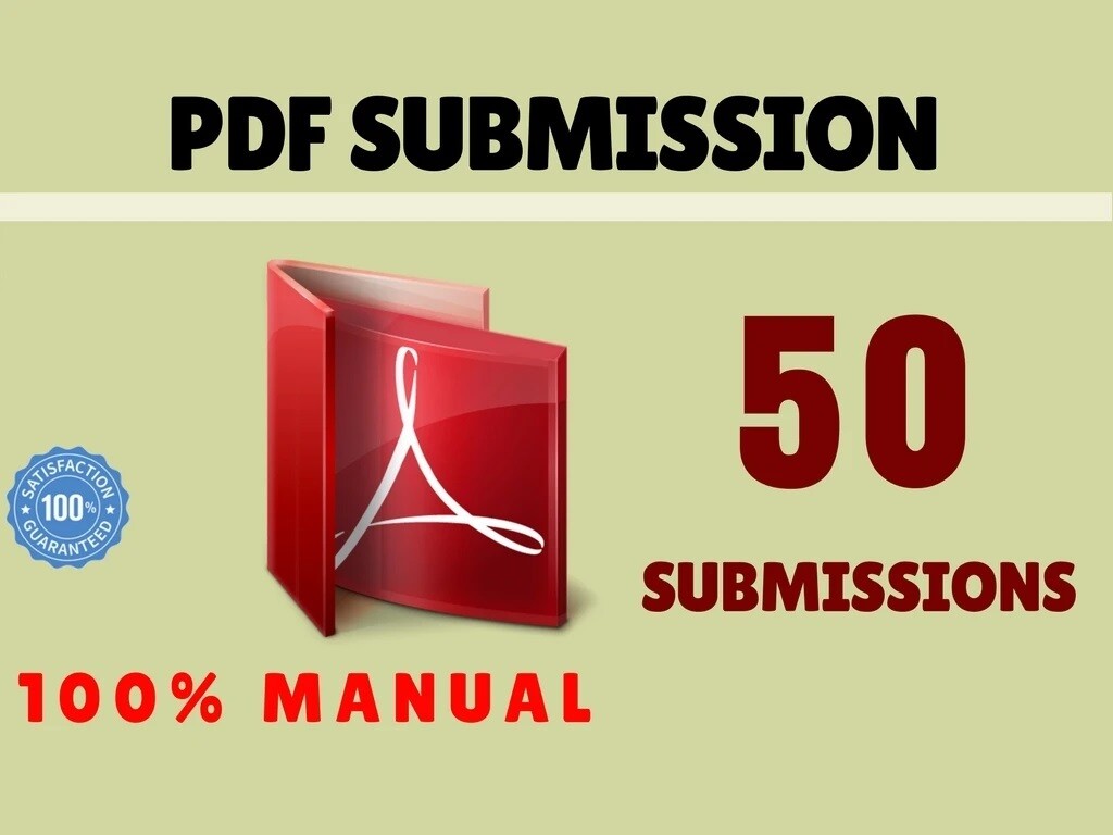 50 PDF AUTHORITY Submissions / SEO Backlinks from 50 Popular websites