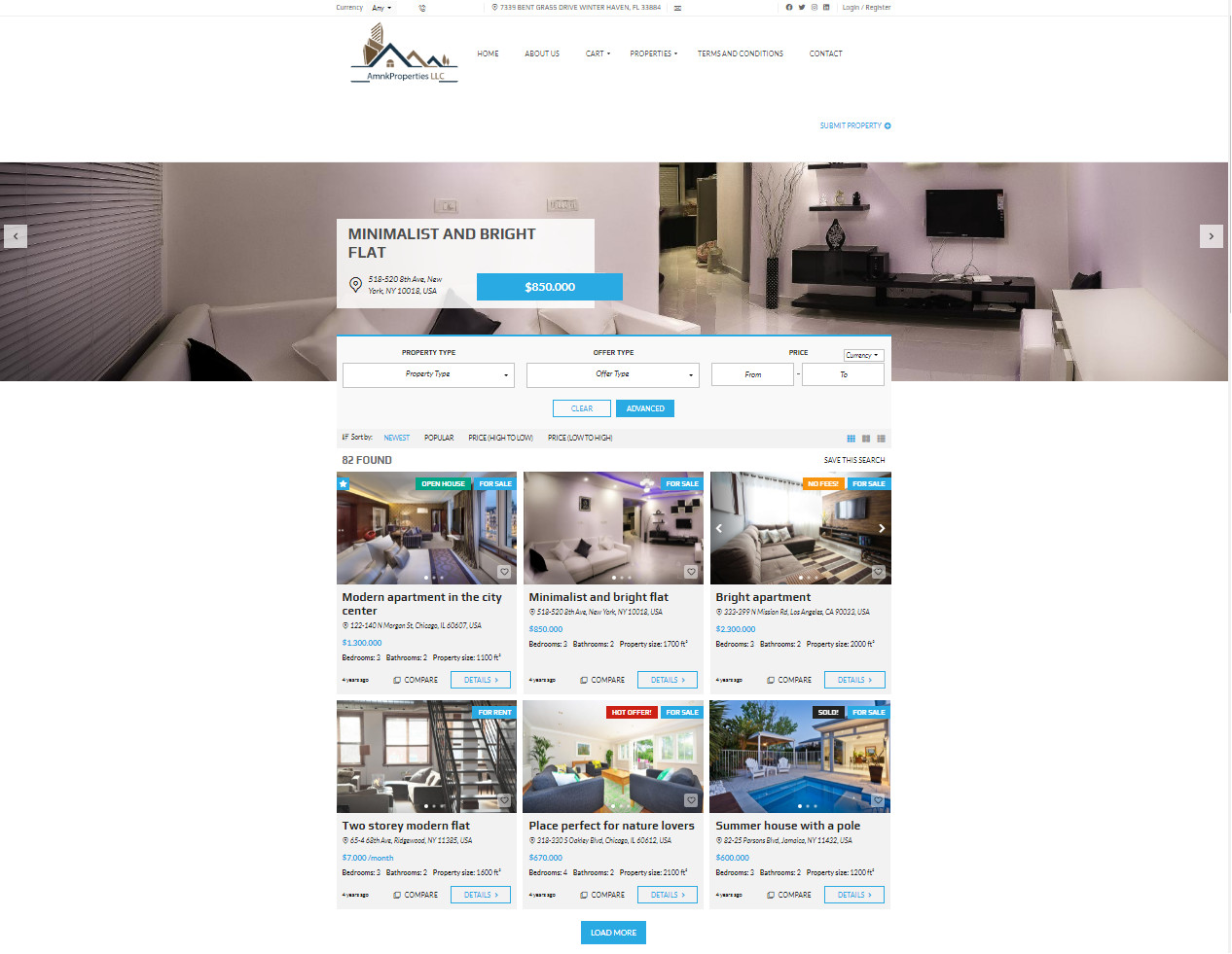 New Property Real Estate Business Website For Sale / Free Hosting / Setup