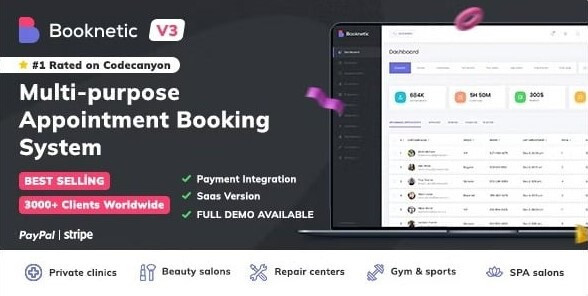 Booknetic v3.6.5 – WordPress Booking Plugin for Appointment Scheduling [SaaS]