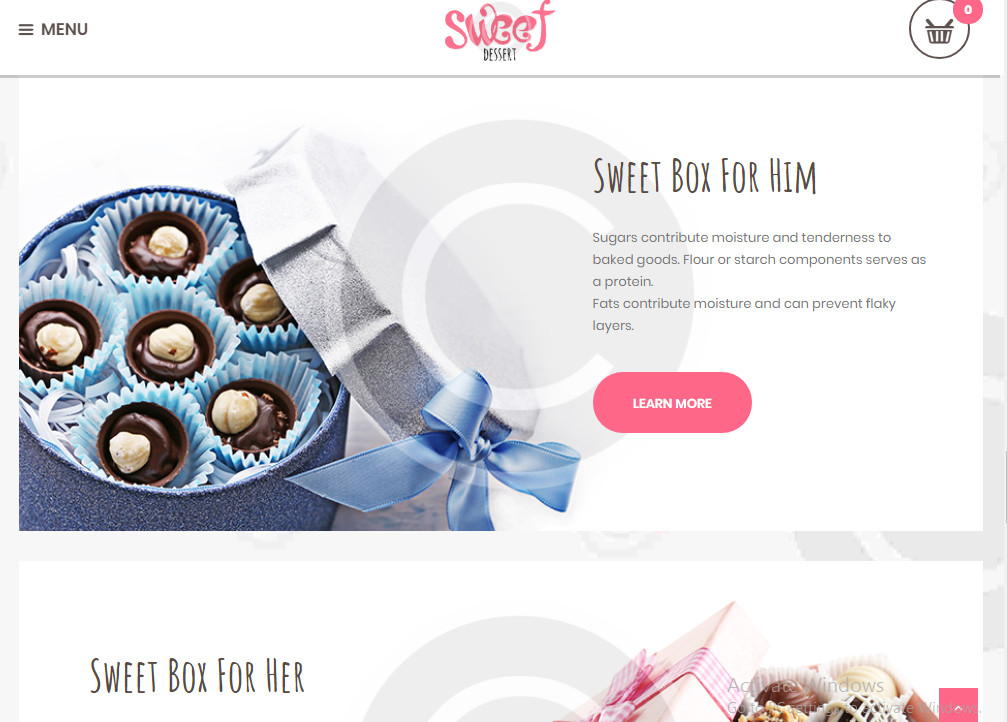 Sweet shop website eCommerce Store Free Hosting / Setup