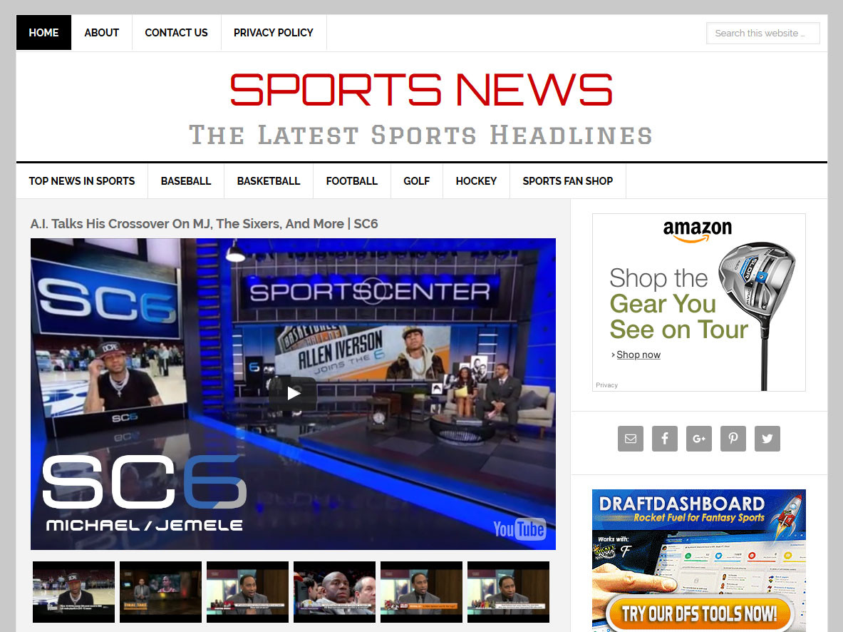 [NEW DESIGN] * SPORTS NEWS * blog website business for sale w/ AUTOMATIC CONTENT
