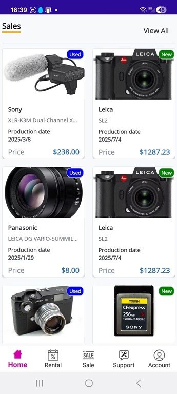 Equipment Rental Mobile app / (Android/iOS)