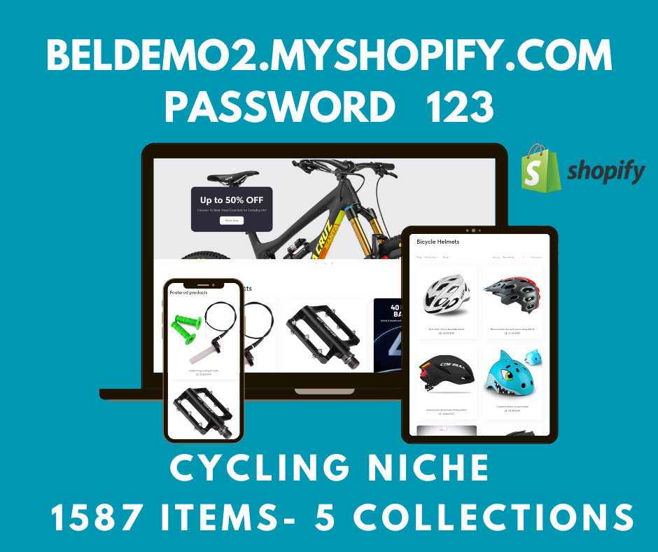 READY-MADE DROPSHIPPING Shopify Store – 1587 Products – Cycling Niche