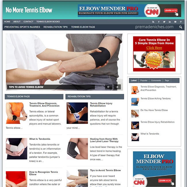 Tennis Elbow Turnkey Website Rich with Unique Content – Make Money Online