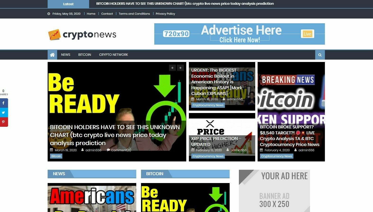 Turnkey CryptoCurrency News Website, AutoPilot + Free Hosting