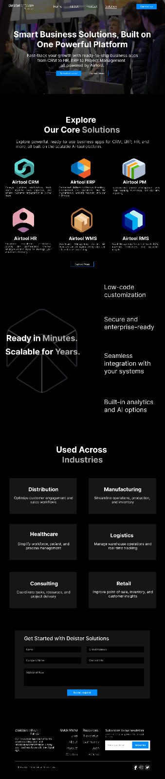 Deister Software Business Solutions – Smart Enterprise Platform UI/UX Design