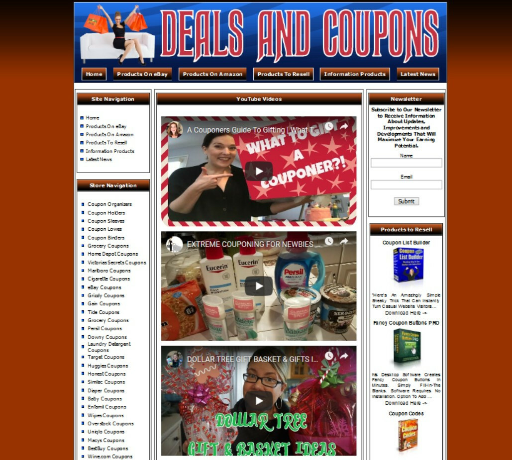 COUPONS AND DEALS Website for Sale