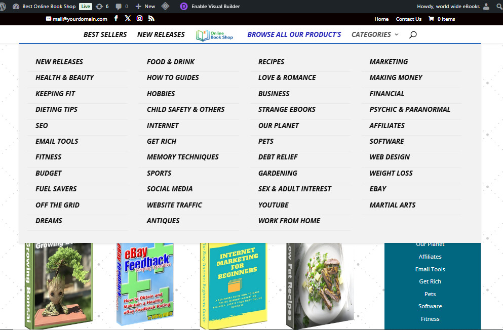 Ready Online Book Store | 200+ Books | Automatic Delivery | Free Hosting & Setup