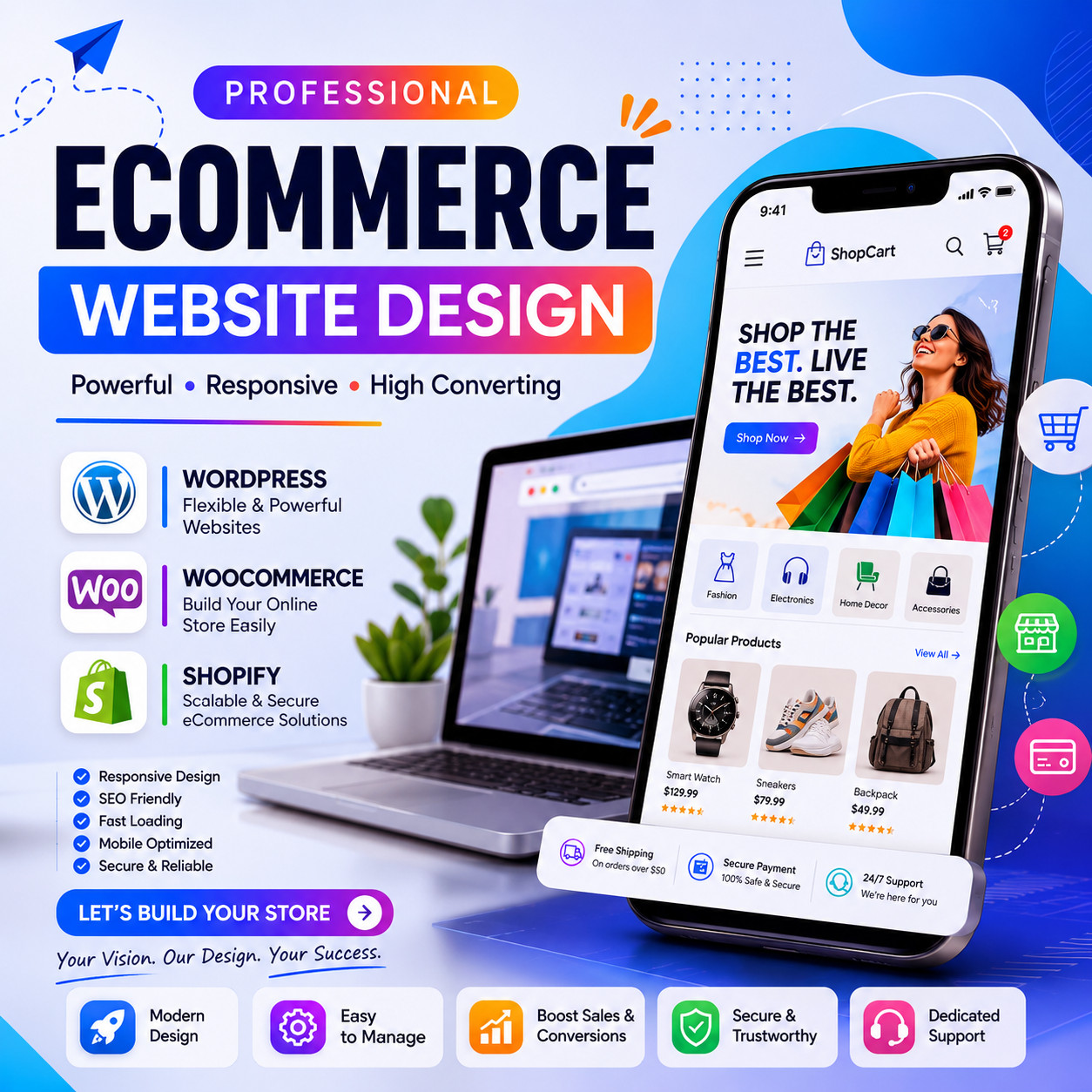 Custom Responsive Web Design – Mobile-Optimized with a Unique, Professional Look