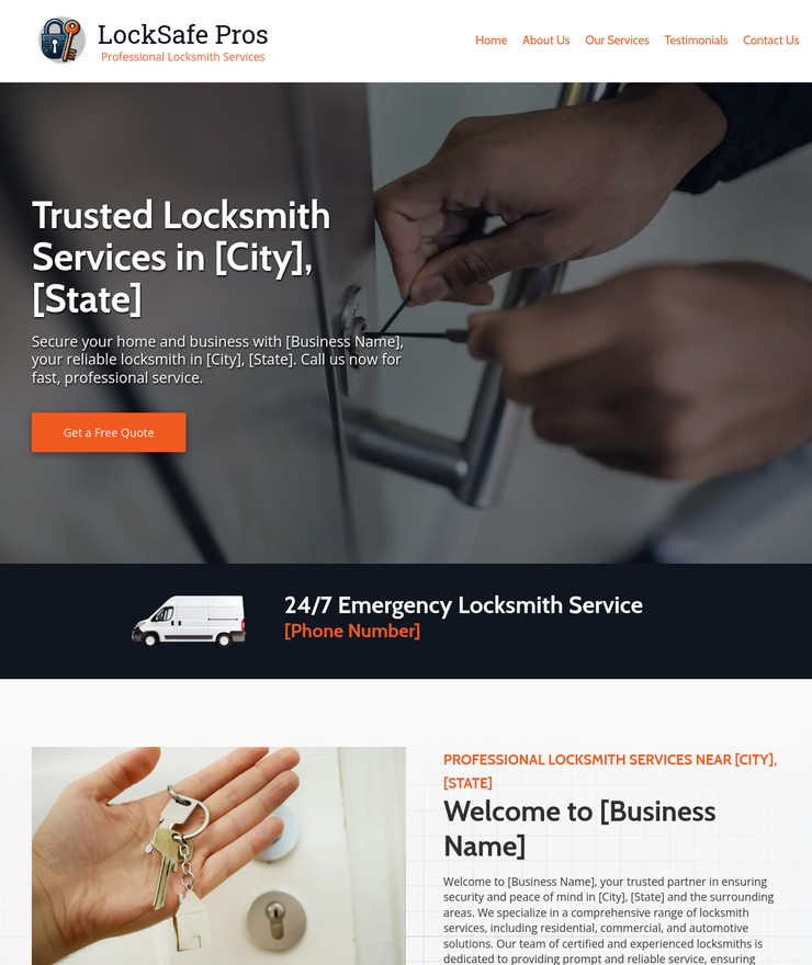 Locksmith Service Business Website *SEE FULL DESCRIPTION*