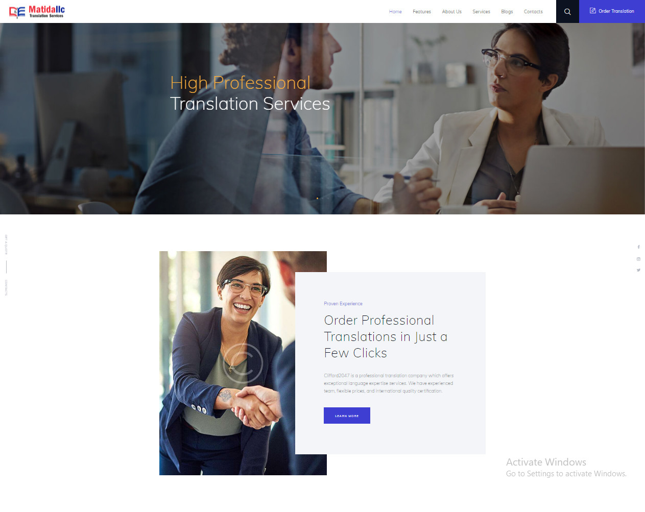 Translation Agency Website Free Hosting and Setup