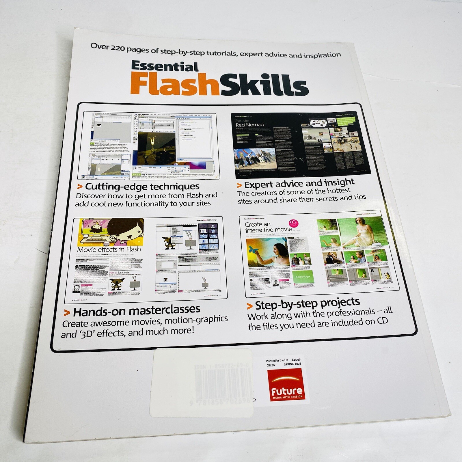 Essential FLASH skills Create Websites Movies Animation MP3 Graphics W/cd PC Tec