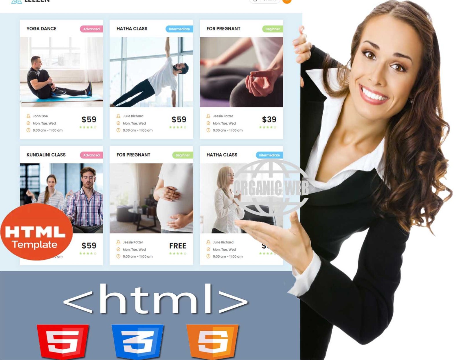 YOGA Class | Full HTML Website Template- Yoga Center website
