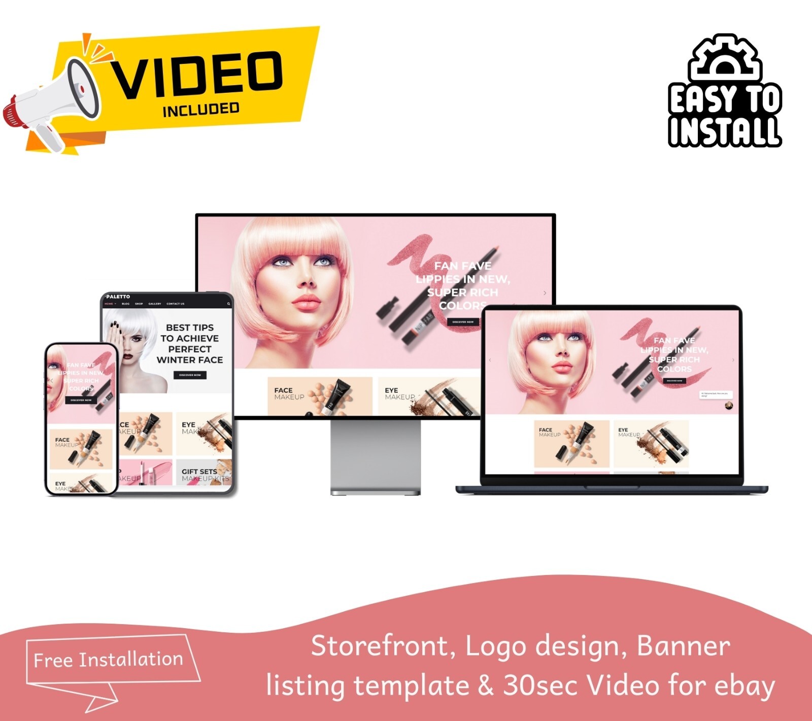 eBay Template, Store design package listing template, With LOGO DESIGN & Video