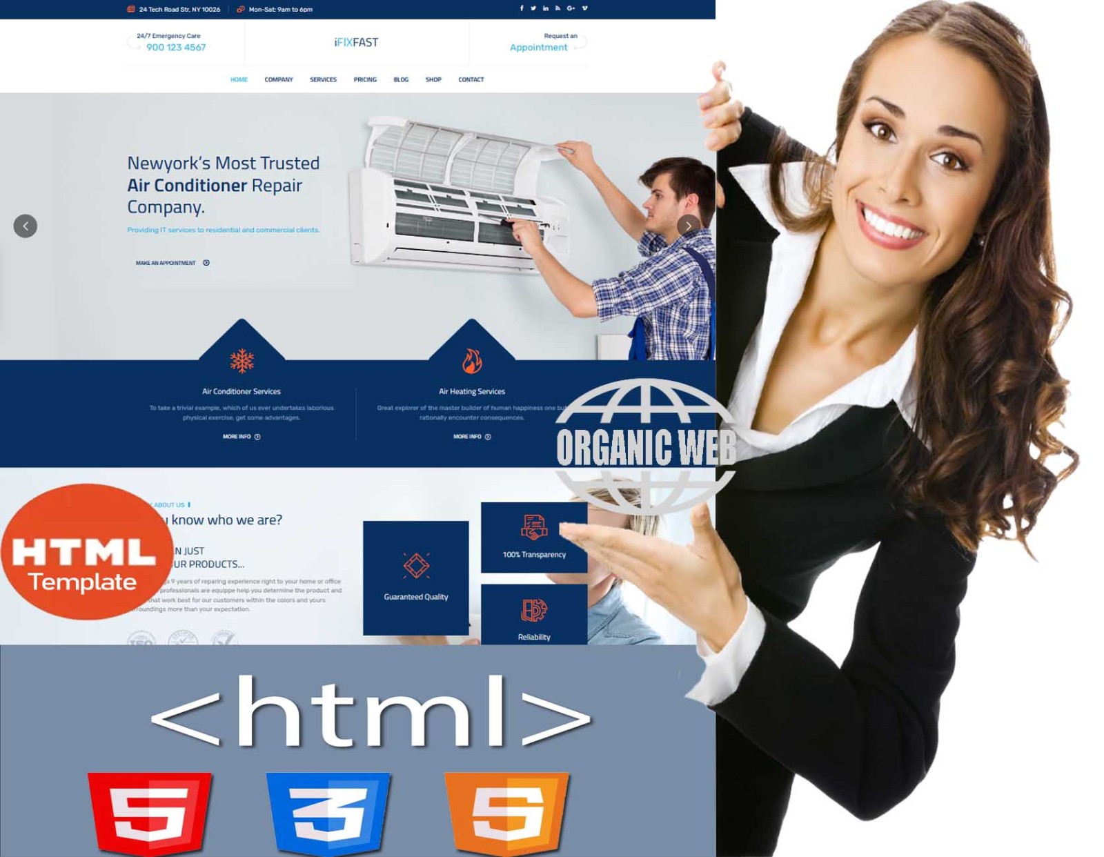 Air conditioner Repair | Full HTML Website Template- AC Company Repair website
